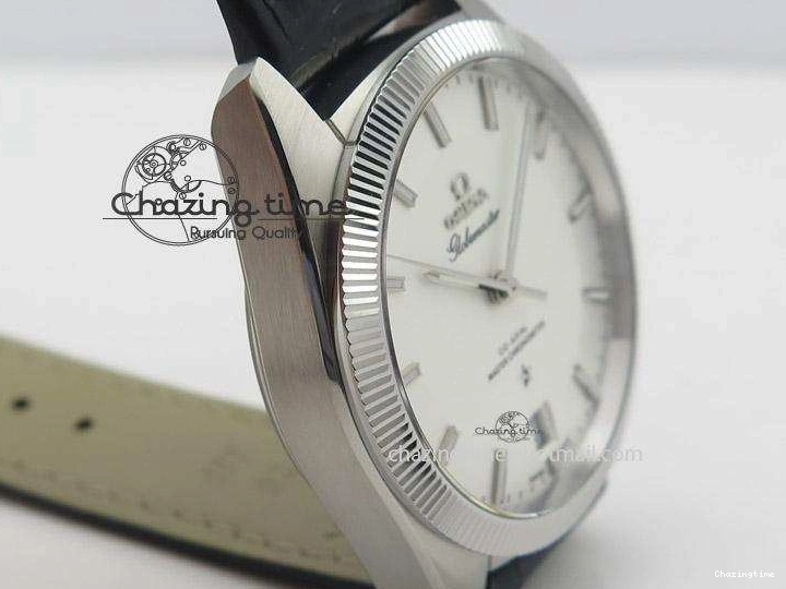 0721 Globemaster Master Chronometer SS V6F Best Edition White Dial On Black Leather Strap A FastDry 8269